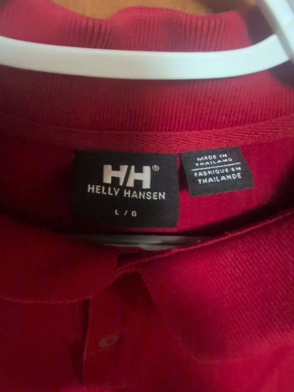 Helly Hansen Shirt Men's L Red Short Sleeve Polo Solid Cotton Casual - Picture 2 of 7